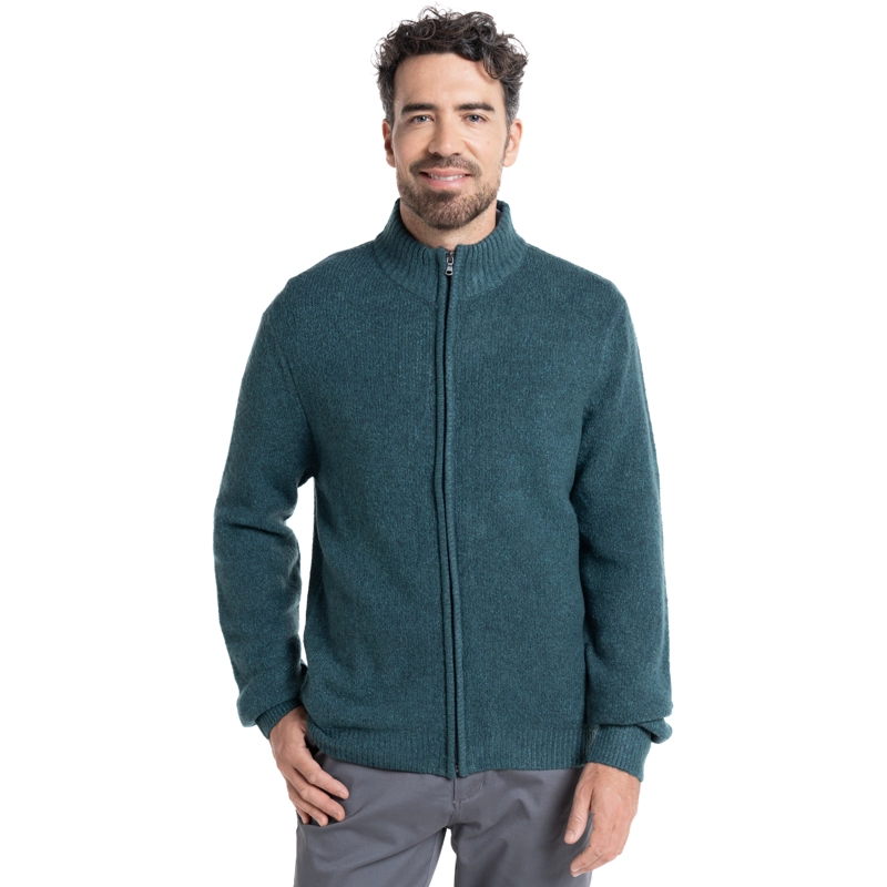 SWEATER FULL ZIPPER | VERDE PETRÓLEO - 1