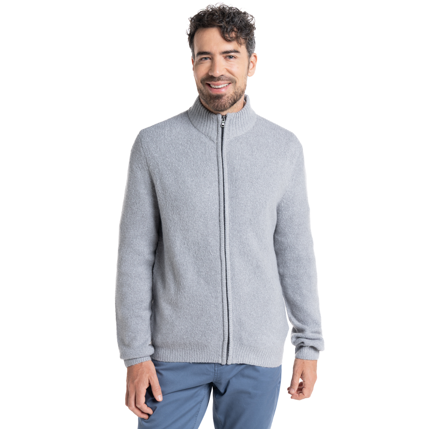 SWEATER FULL ZIPPER | GRIS - 1