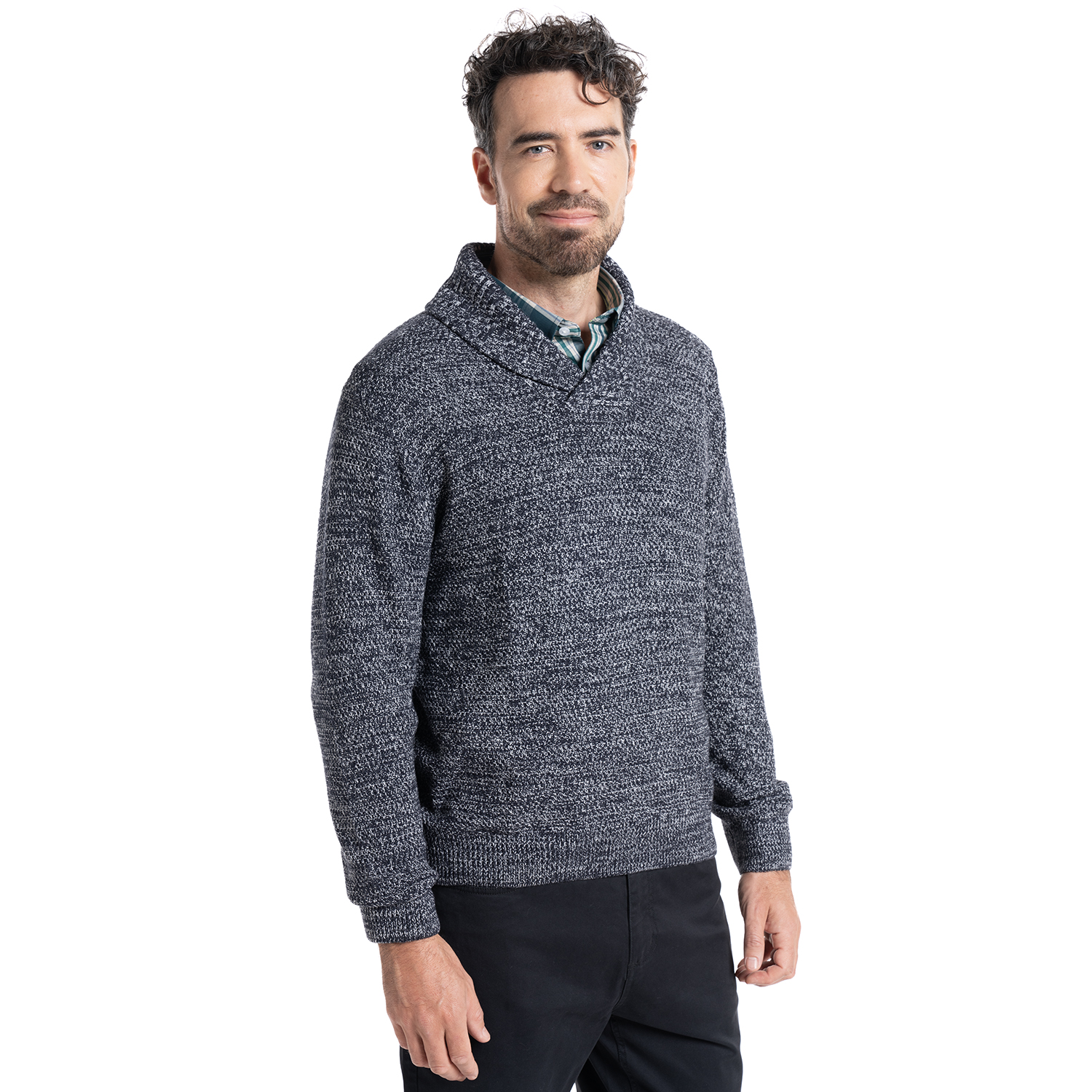 SWEATER CUELLO CRUZADO | AZUL MARINO - 1