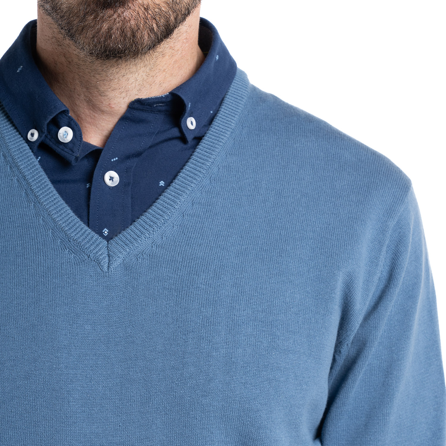 SWEATER CUELLO V | AZUL - 3