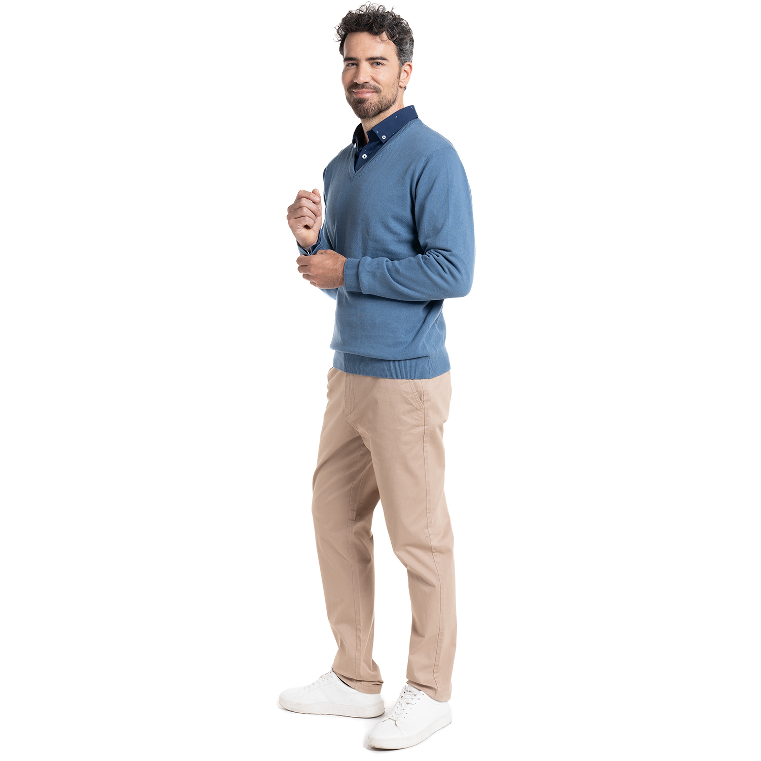 SWEATER CUELLO V | AZUL - 4