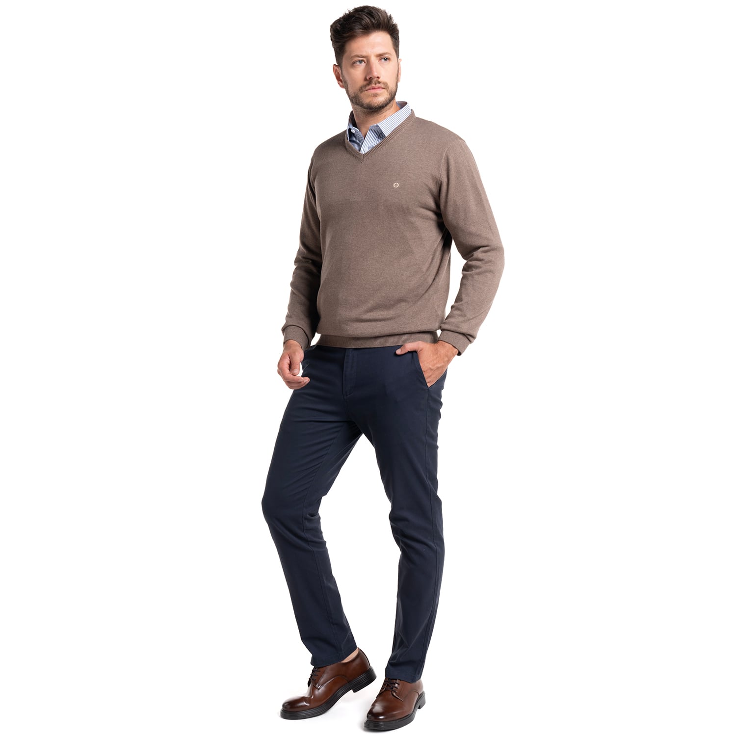 SWEATER HOMBRE CUELLO V VENECIA | BEIGE - 4