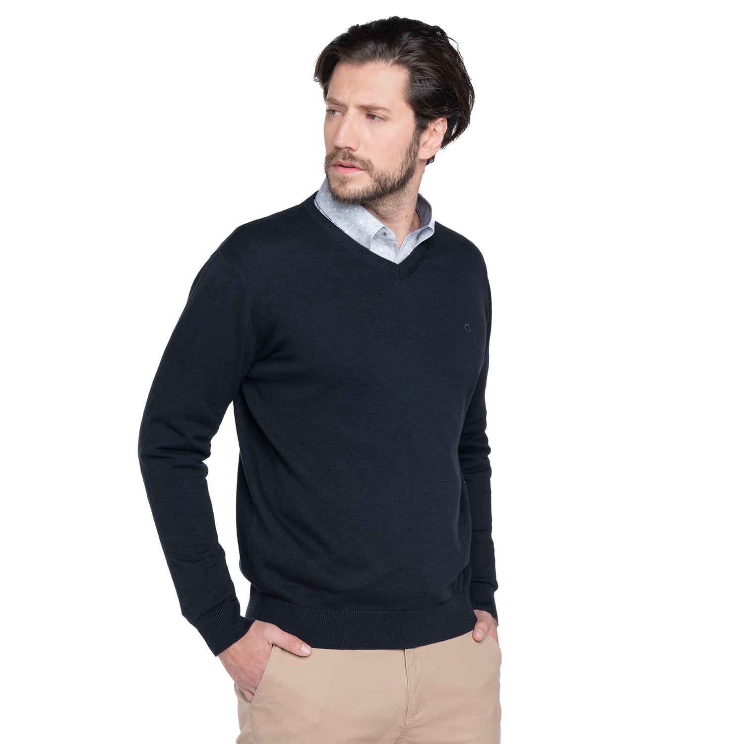 SWEATER HOMBRE CUELLO V VENECIA | BEIGE - 5