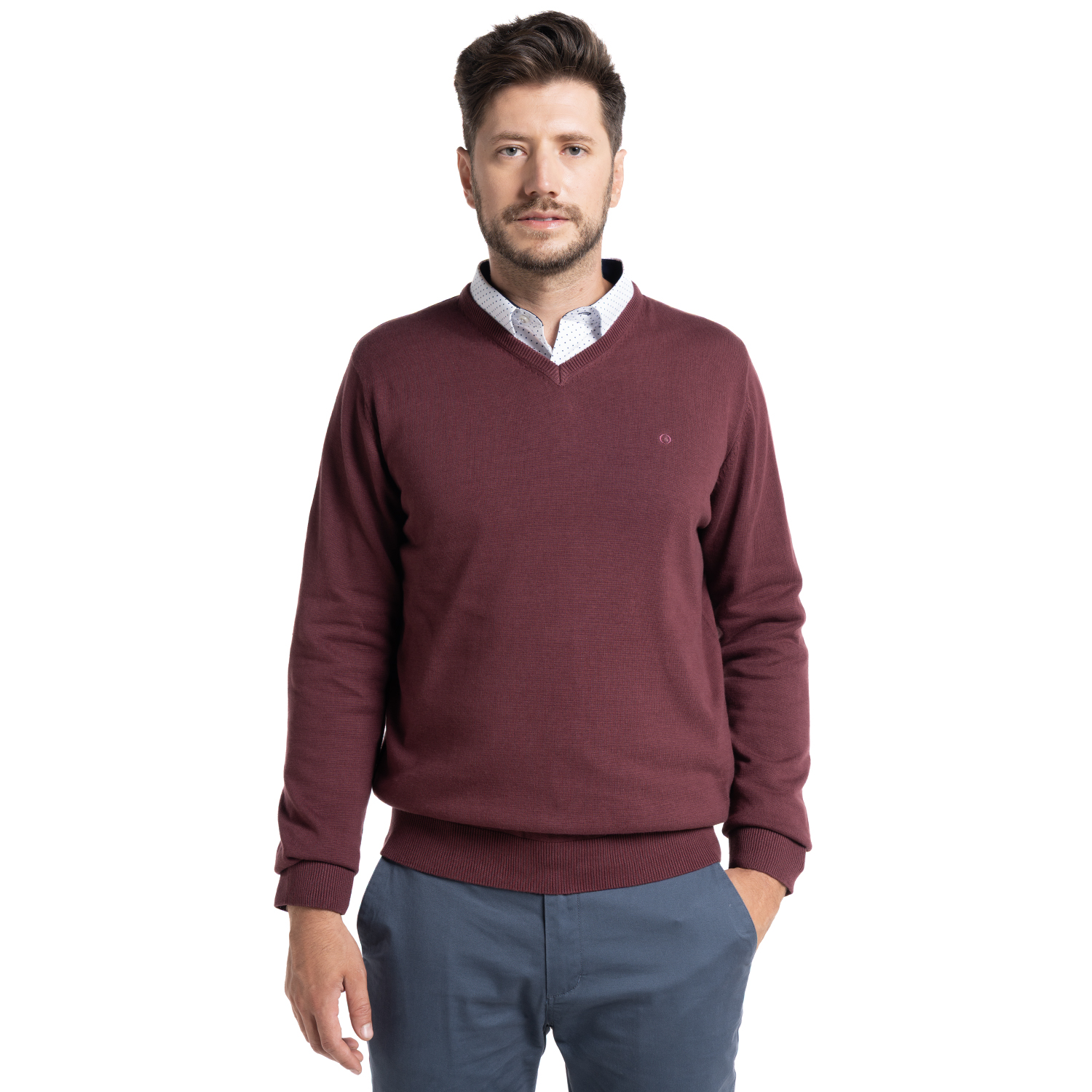SWEATER HOMBRE CUELLO V VENECIA | BURDEO - 1