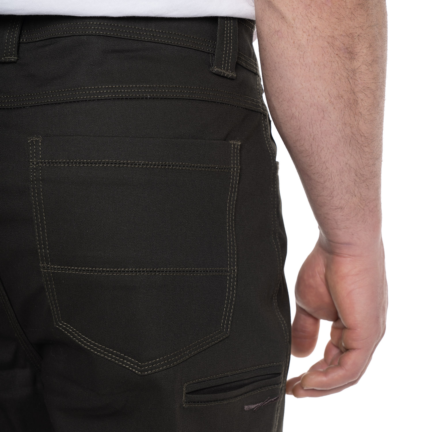 PANTALON HOMBRE OUTDOOR CON CINTURON CALAFATE | VERDE OSCURO - 2