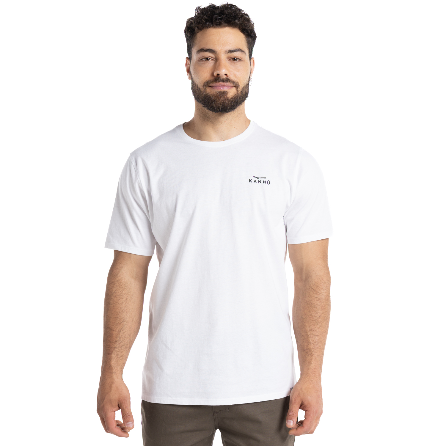 POLERA HOMBRE MANGA CORTA MINI LOGO ALGODON ORGANICO MODA | BLANCO - 1