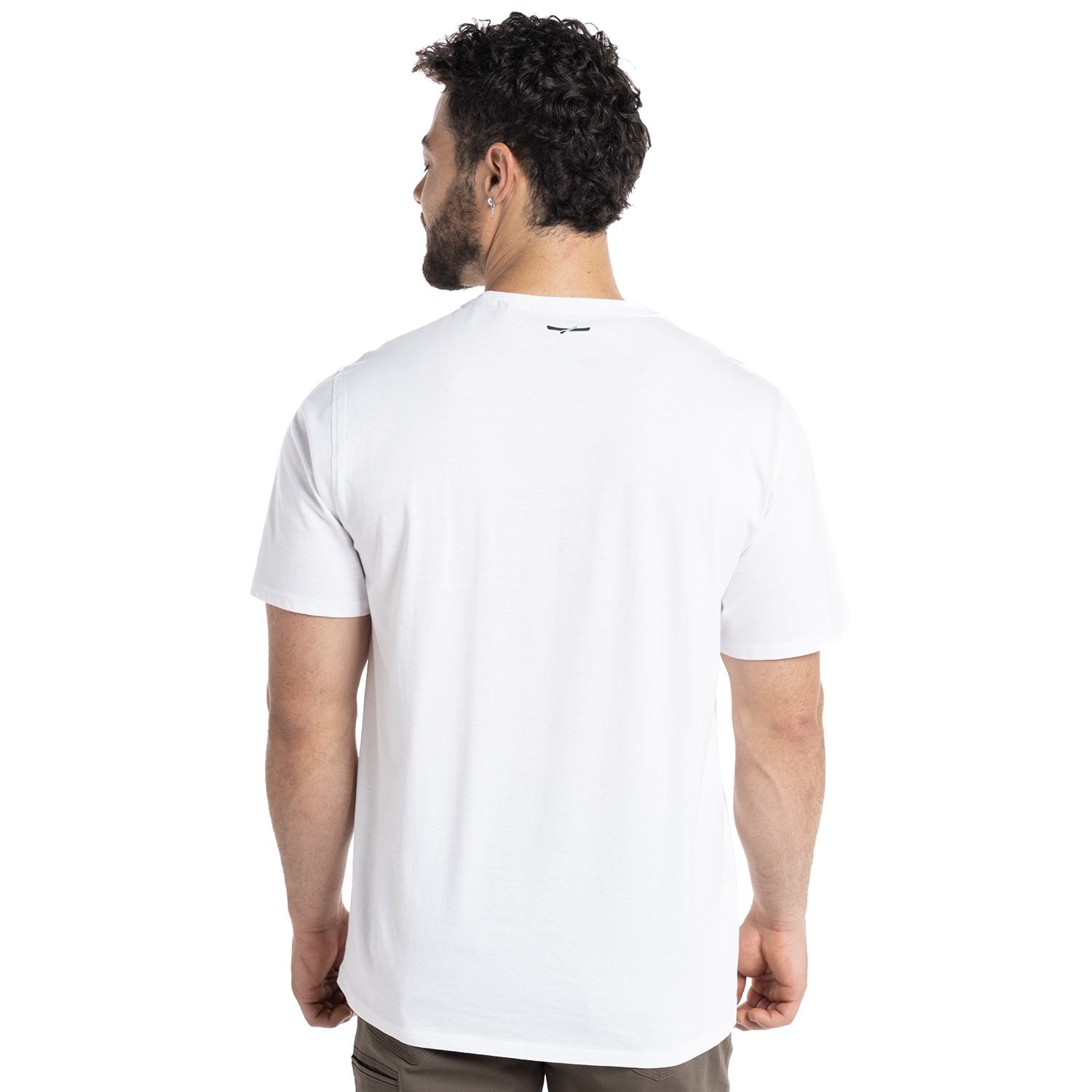 POLERA HOMBRE MANGA CORTA MINI LOGO ALGODON ORGANICO MODA | BLANCO - 2