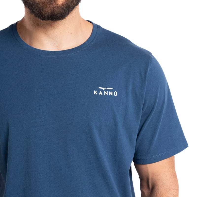 POLERA HOMBRE MANGA CORTA MINI LOGO ALGODON ORGANICO MODA | AZUL - 3