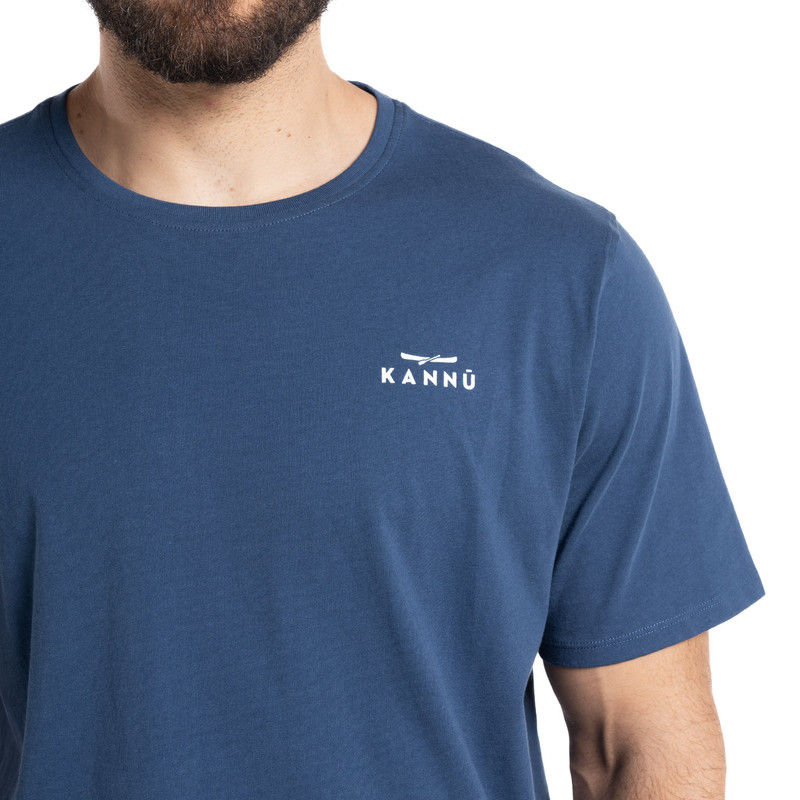 POLERA HOMBRE MANGA CORTA MINI LOGO ALGODON ORGANICO MODA | AZUL - 3