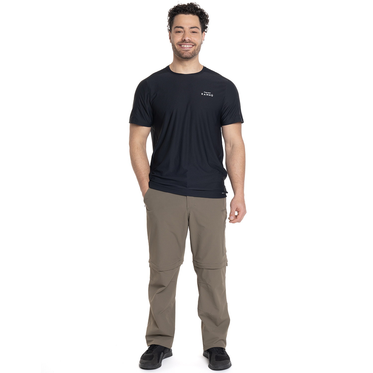 POLERA HOMBRE MANGA CORTA MINI LOGO ALGODON ORGANICO MODA | NEGRO - 4