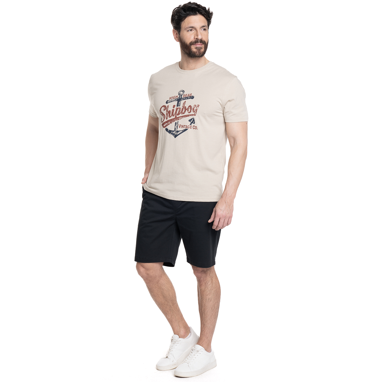 BERMUDA HOMBRE JOGGER PRETINA ELASTICADA BOLSILLO TRASERO | NEGRO - 4