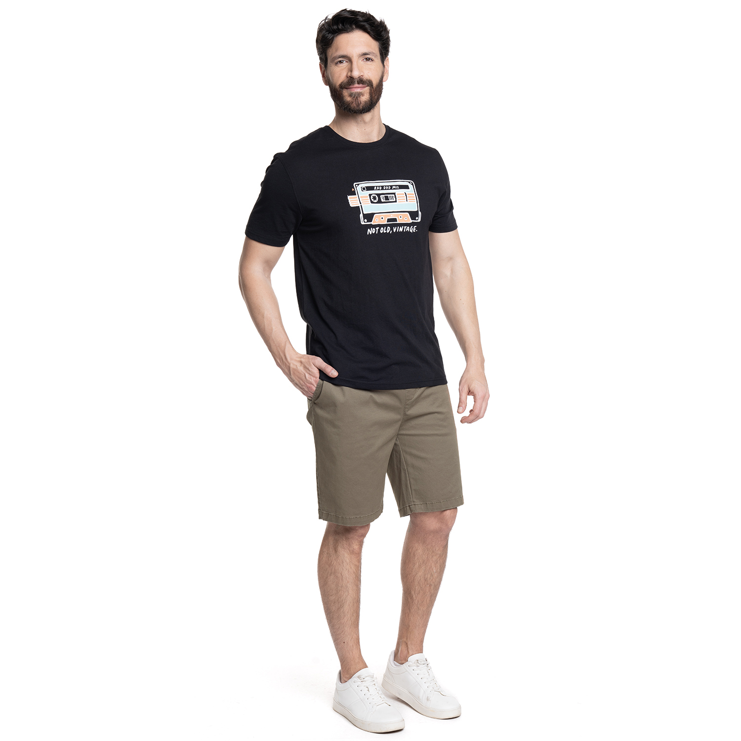 BERMUDA HOMBRE JOGGER PRETINA ELASTICADA BOLSILLO TRASERO | CANELA - 4