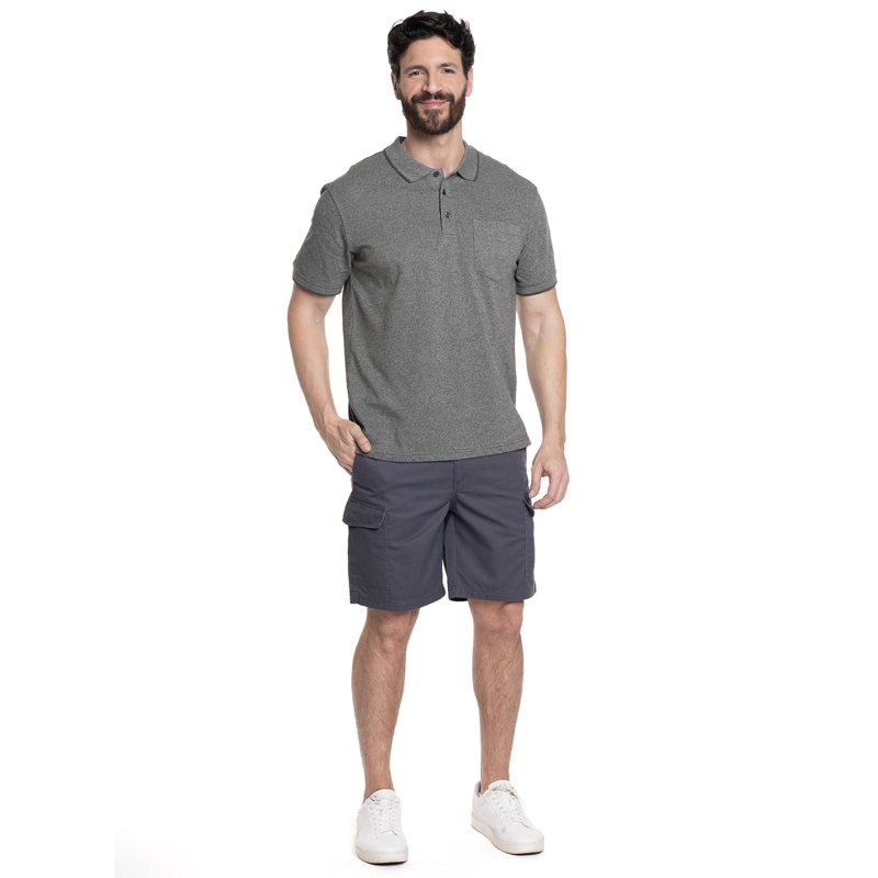 BERMUDA HOMBRE CARGO GABARDINA BOLSILLOS LATERALES | AZUL - 4