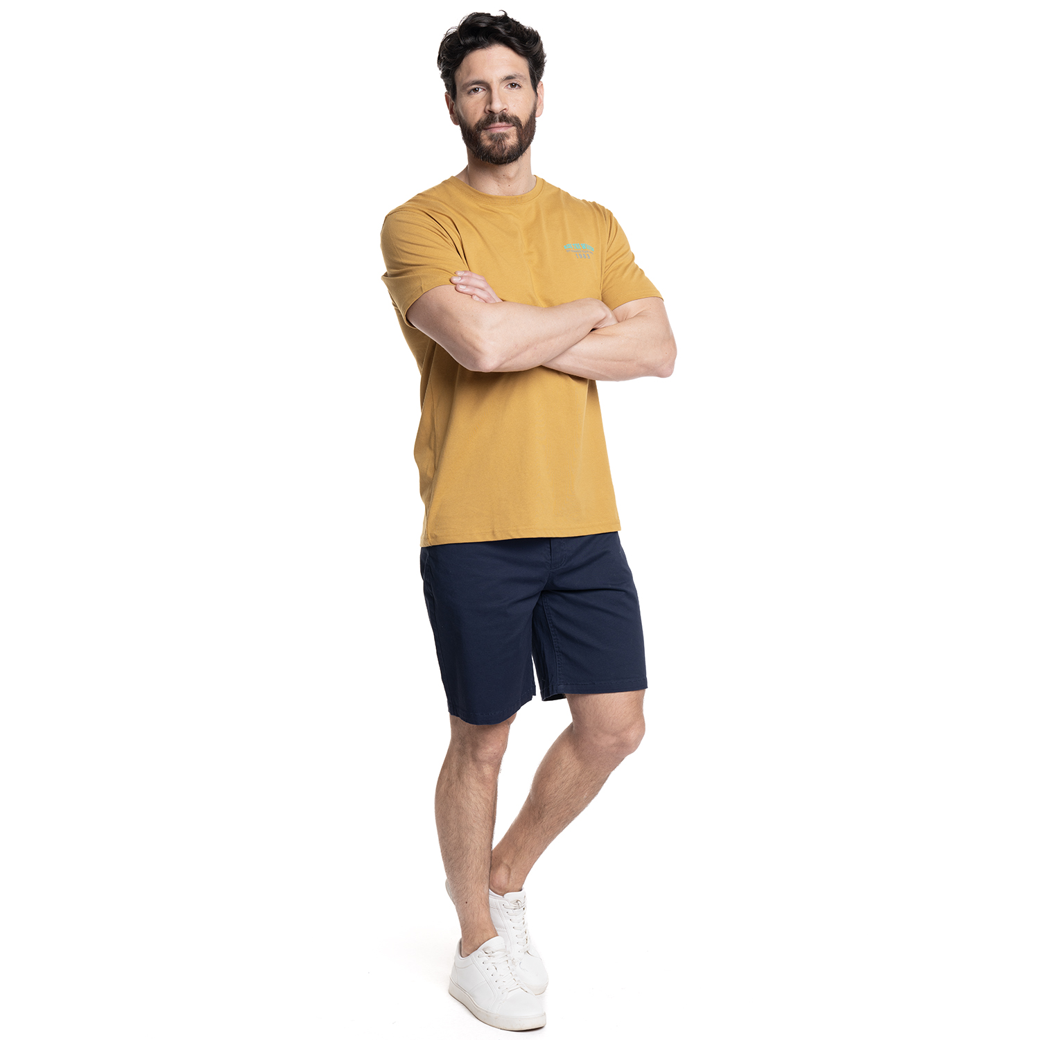 BERMUDA HOMBRE 5 BOLSILLOS ALGODON BCI REGULAR FIT | AZUL MARINO - 4