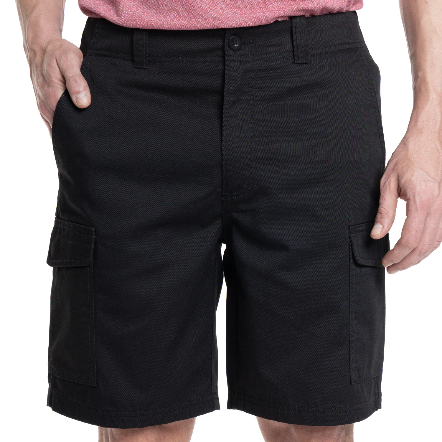 BERMUDA HOMBRE CARGO GABARDINA BOLSILLOS LATERALES | NEGRO - 1