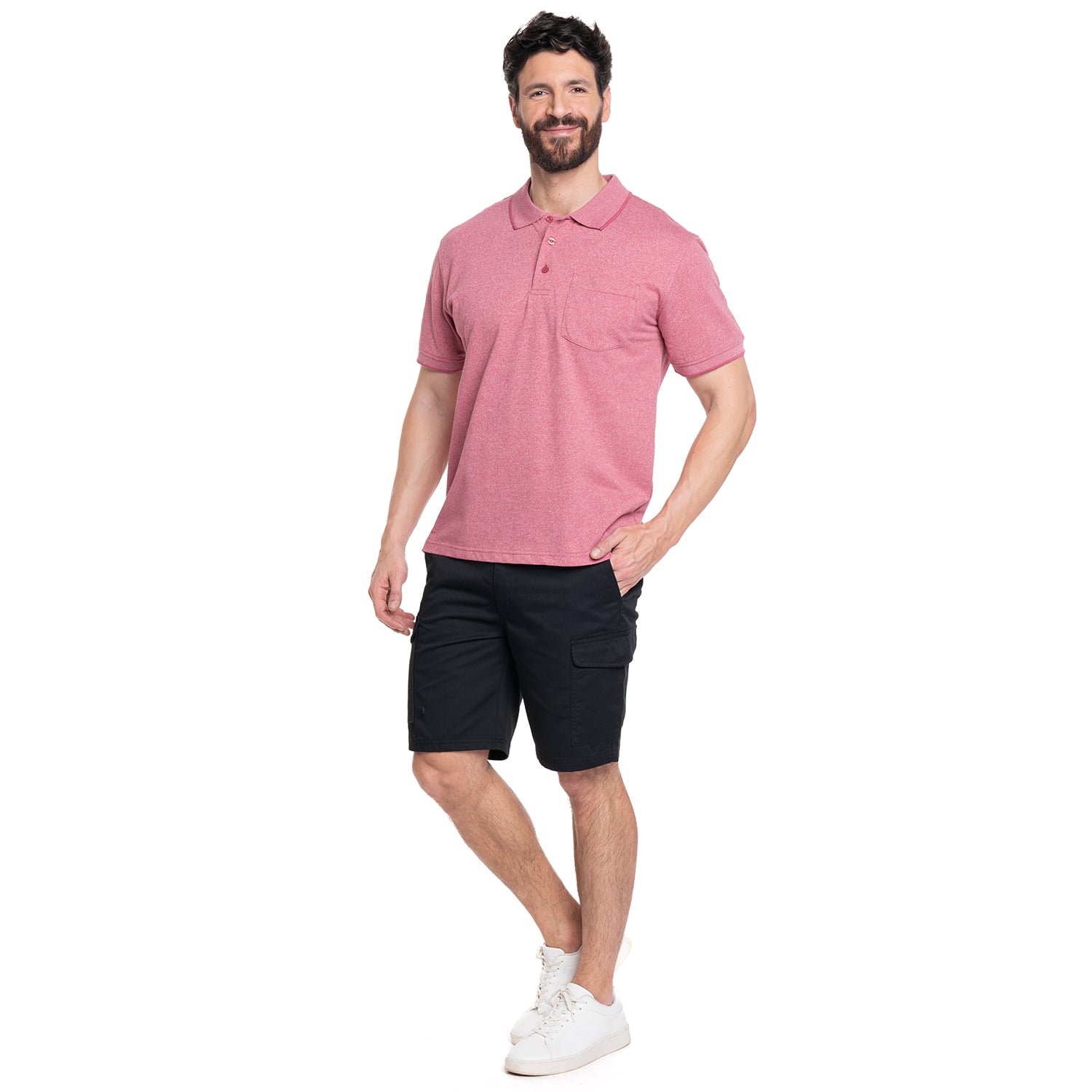 BERMUDA HOMBRE CARGO GABARDINA BOLSILLOS LATERALES | NEGRO - 4