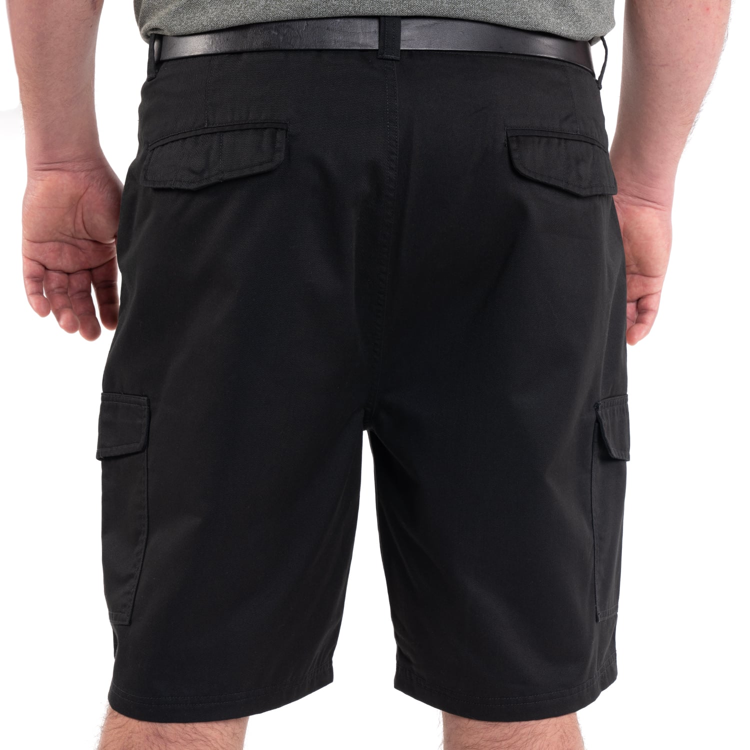 BERMUDA HOMBRE CARGO GABARDINA BOLSILLOS LATERALES | NEGRO - 5