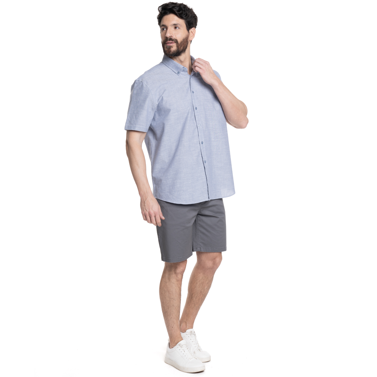 BERMUDA HOMBRE 5 BOLSILLOS ALGODON BCI REGULAR FIT | GRIS OSCURO - 4