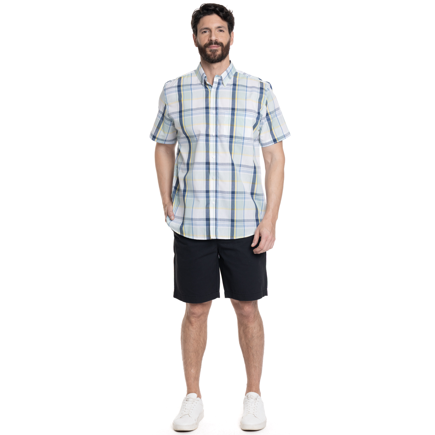 BERMUDA HOMBRE FRENTE PLANO BOLSILLO TRASERO | NEGRO - 4