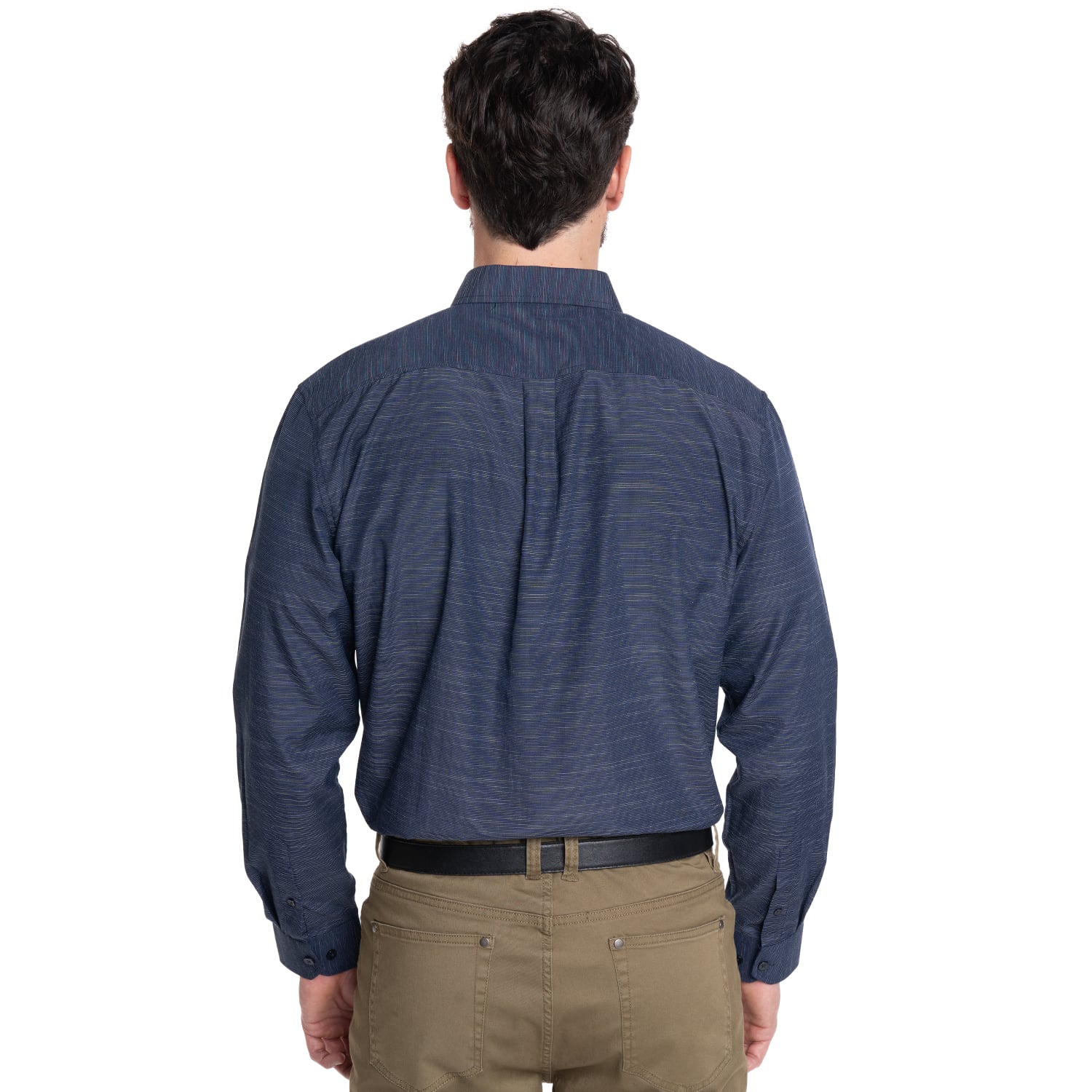 CAMISA HOMBRE CUELLO SEMI ITALIANO BOLSILLO PECHO COLOR SOLIDO | AZUL MARINO - 2