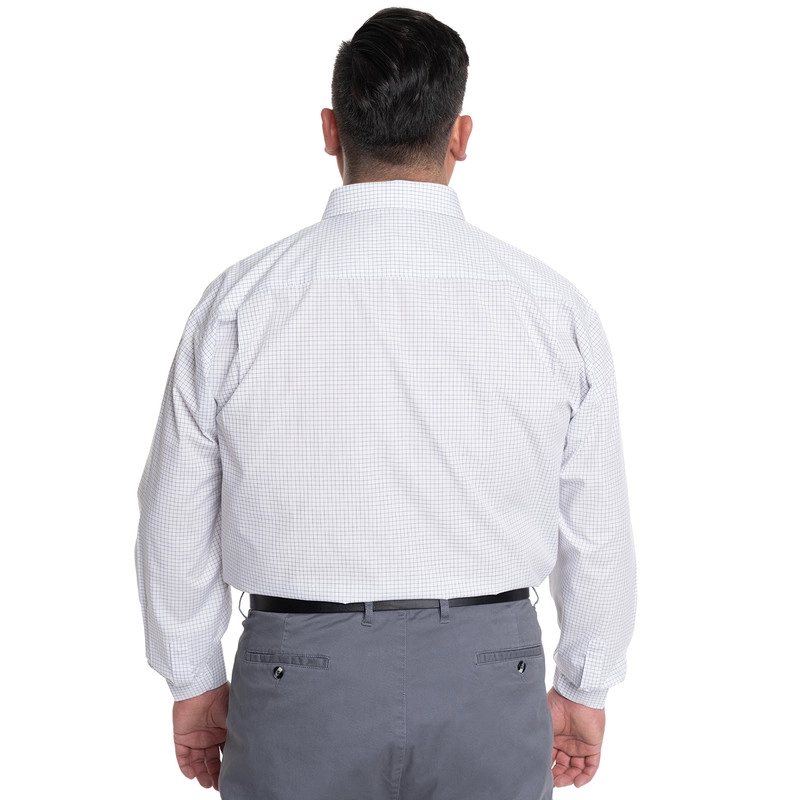 CAMISA HOMBRE CUELLO SEMI ITALIANO BOLSILLO PECHO CUADRO CLASICO | GRIS - 2