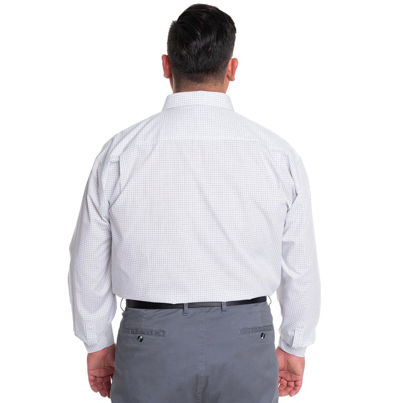 CAMISA HOMBRE CUELLO SEMI ITALIANO BOLSILLO PECHO CUADRO CLASICO | GRIS - 2