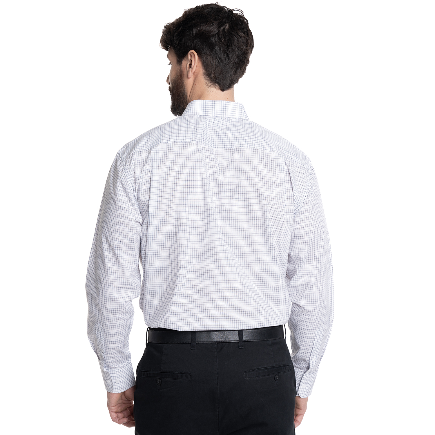 CAMISA HOMBRE CUELLO SEMI ITALIANO BOLSILLO PECHO CUADRO CLASICO | GRIS - 4