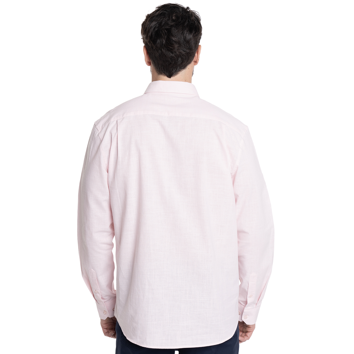 CAMISA HOMBRE SLUB LOOK LINO BOLSILLO PECHO | ROSADO - 2
