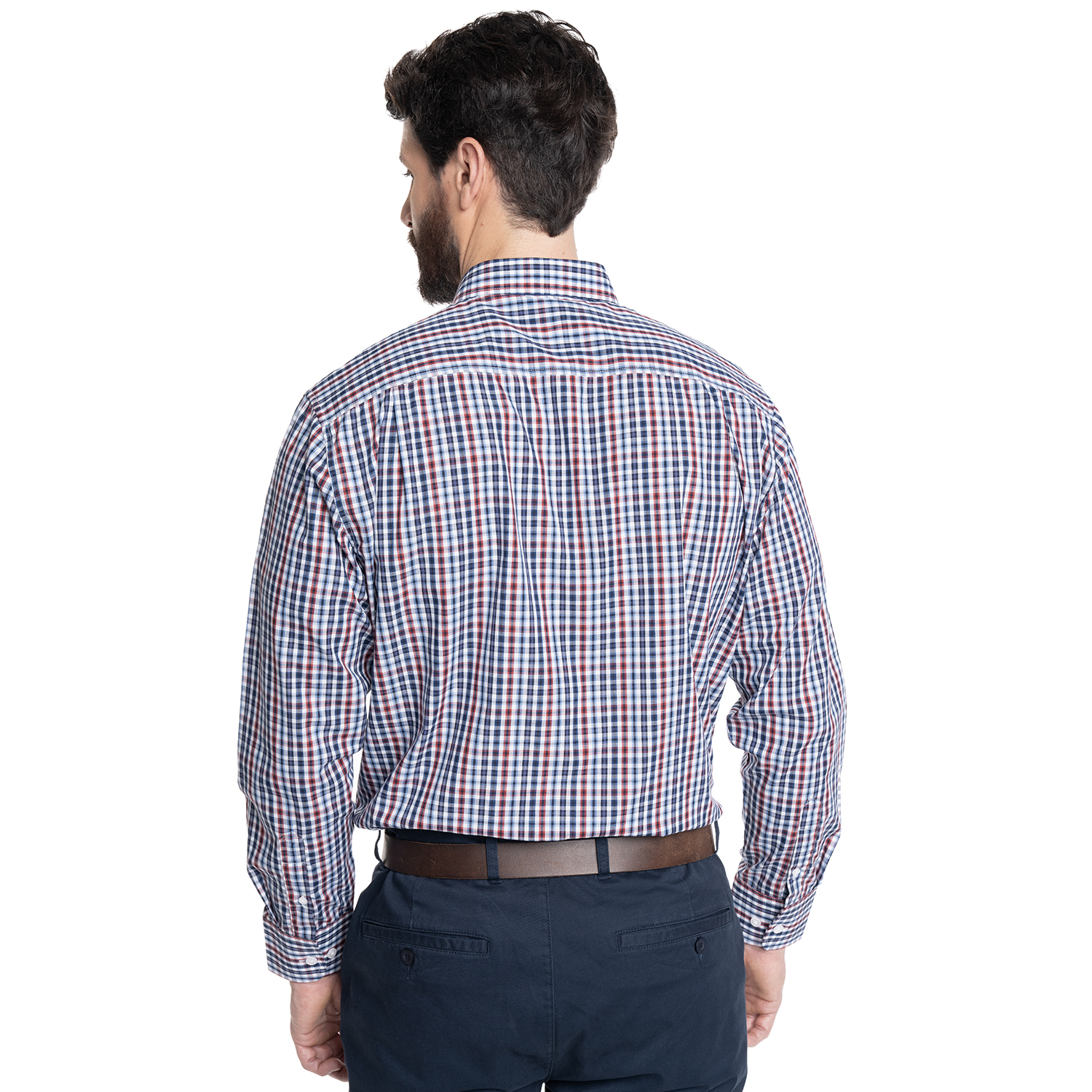 CAMISA HOMBRE CUADROS CUELLO INGLE S FANTASIA PREMIUM | AZUL - 2