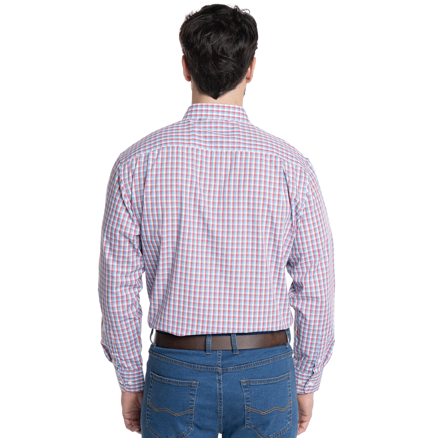 CAMISA HOMBRE CUADROS CUELLO INGLE S FANTASIA PREMIUM | AZUL MARINO - 4