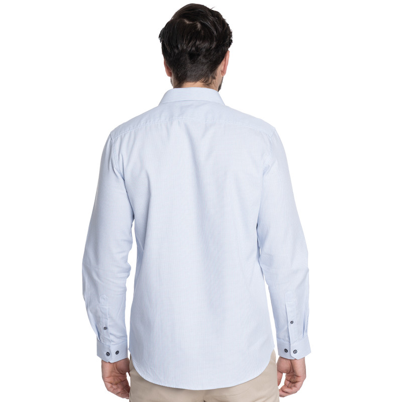 CAMISA HOMBRE CASUAL MANGA LARGA TEXTURADA GRANADA | CELESTE - 2