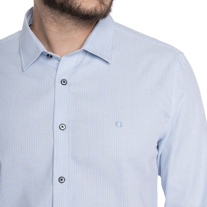 CAMISA HOMBRE CASUAL MANGA LARGA TEXTURADA GRANADA | CELESTE - 3