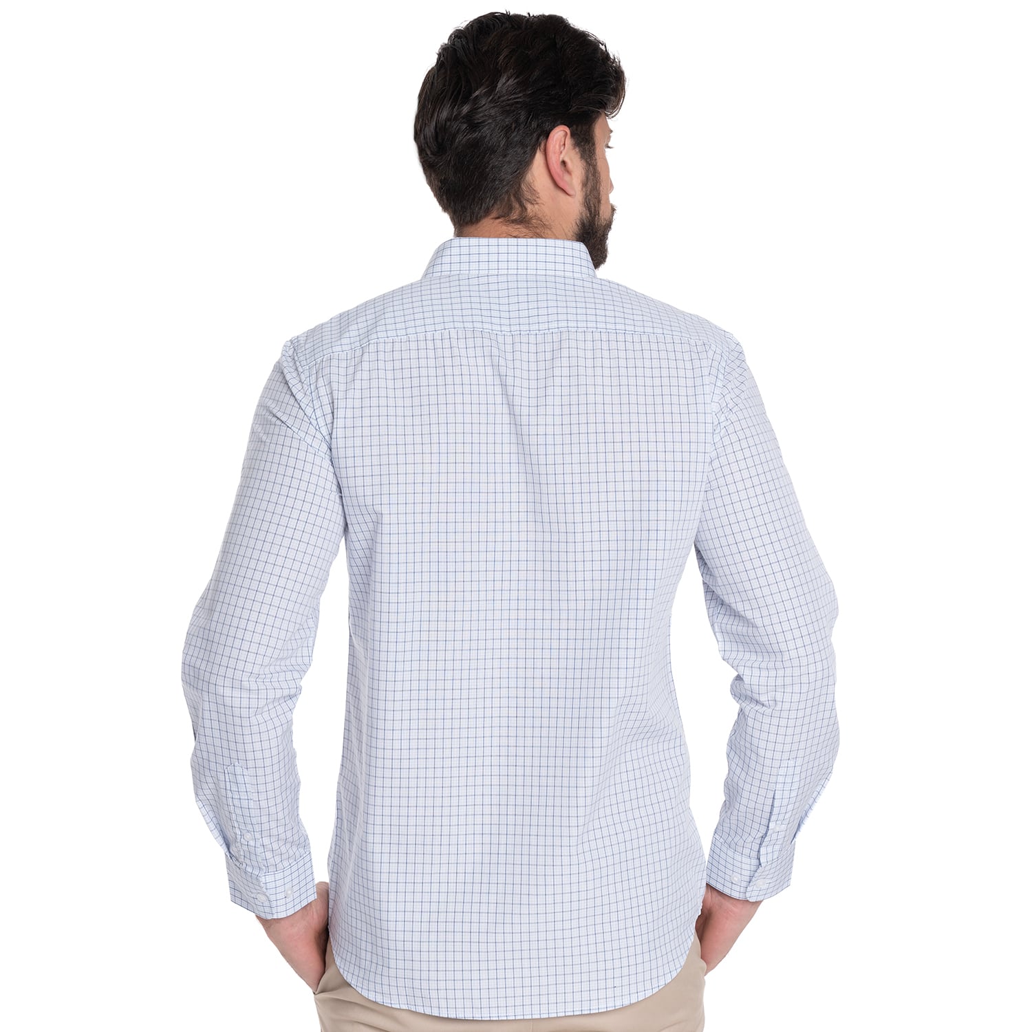 CAMISA HOMBRE CASUAL MANGA LARGA TREVIRA CUADRO TOLEDO | BLANCO - 2