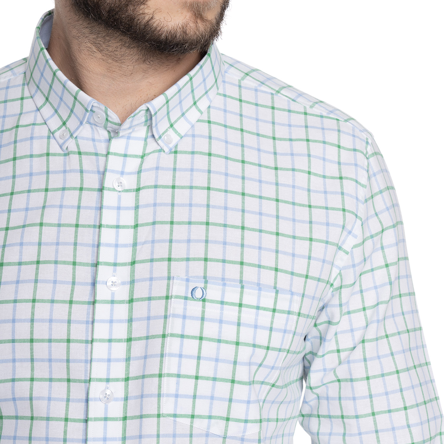 CAMISA HOMBRE CASUAL MANGA LARGA OXFORD LONDRES | VERDE - 3