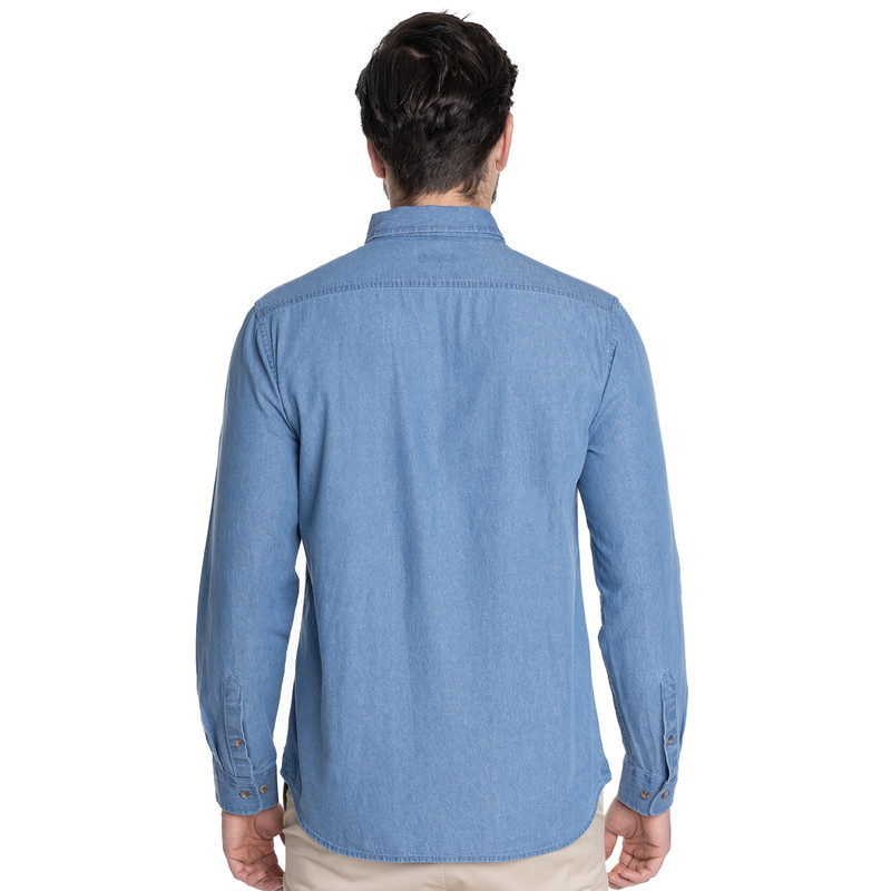 CAMISA HOMBRE CASUAL MANGA LARGA DENIM CADIZ | CELESTE - 2