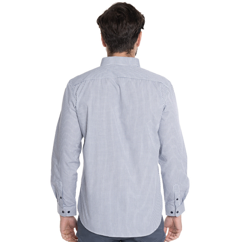 CAMISA HOMBRE CASUAL MANGA LARGA TREVIRA CUADRO TOLEDO | AZUL - 2
