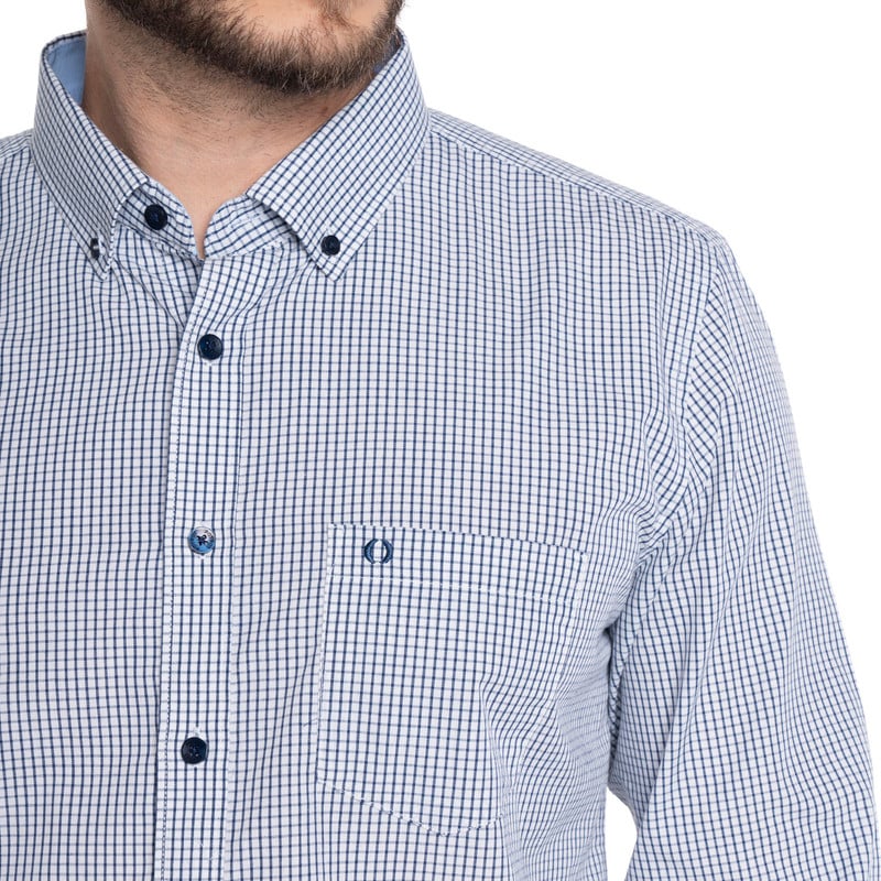 CAMISA HOMBRE CASUAL MANGA LARGA TREVIRA CUADRO TOLEDO | AZUL - 3