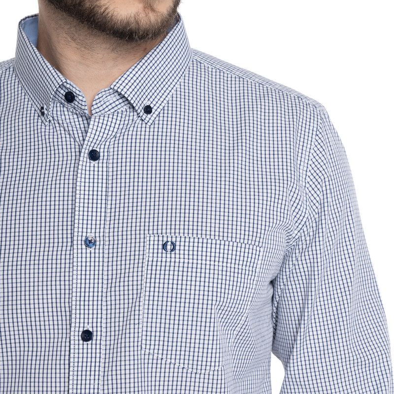 CAMISA HOMBRE CASUAL MANGA LARGA TREVIRA CUADRO TOLEDO | AZUL - 3