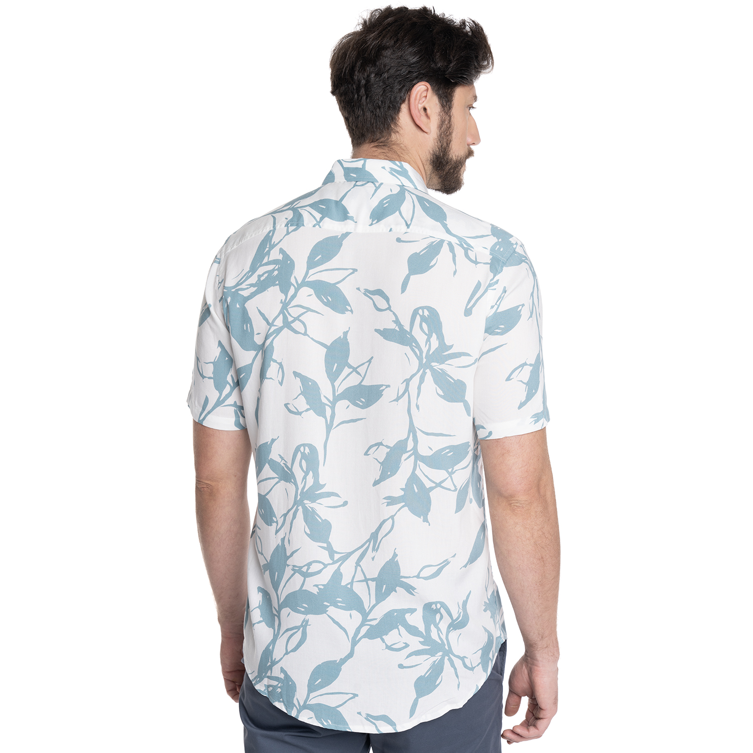 CAMISA HOMBRE MANGA CORTA VISCOSA ESTAMPADA MALLORCA | BLANCO - 2