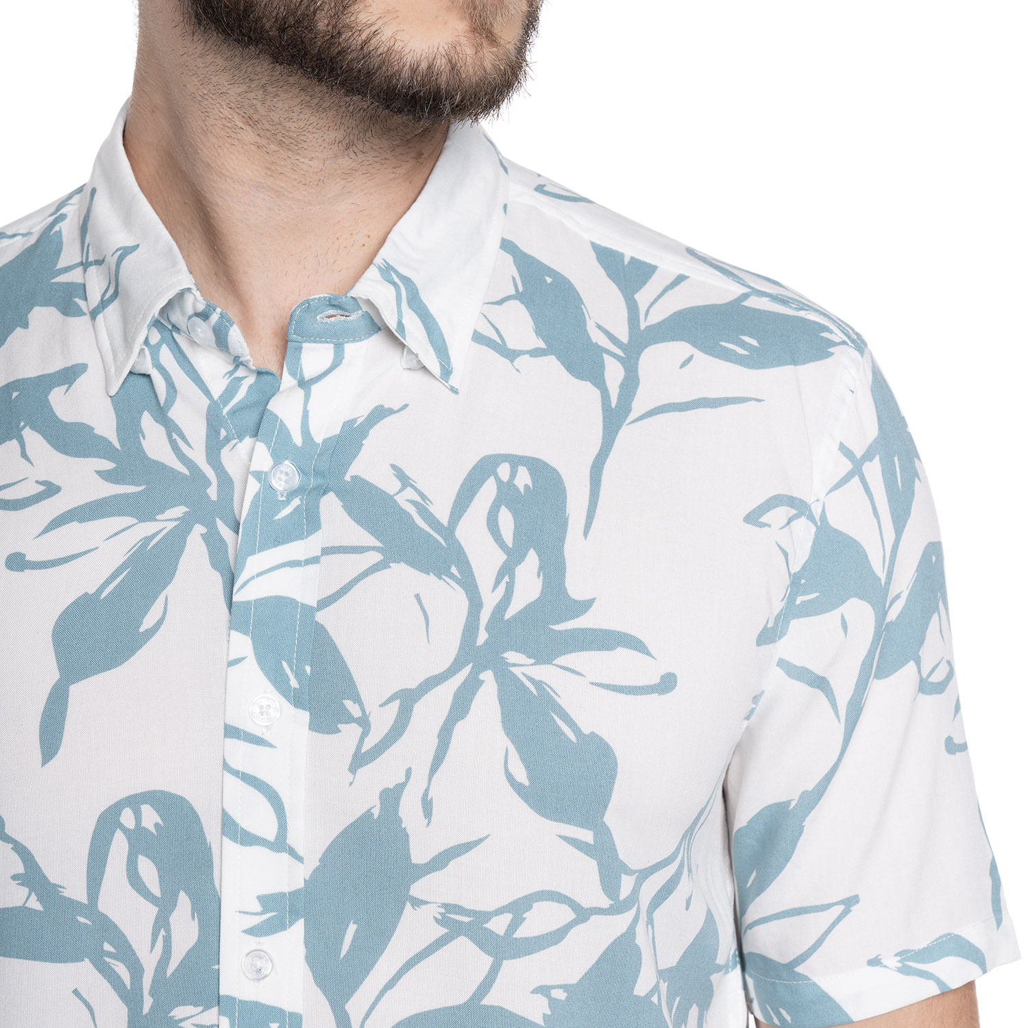 CAMISA HOMBRE MANGA CORTA VISCOSA ESTAMPADA MALLORCA | BLANCO - 3