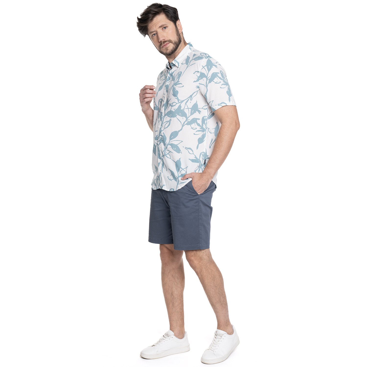 CAMISA HOMBRE MANGA CORTA VISCOSA ESTAMPADA MALLORCA | BLANCO - 4