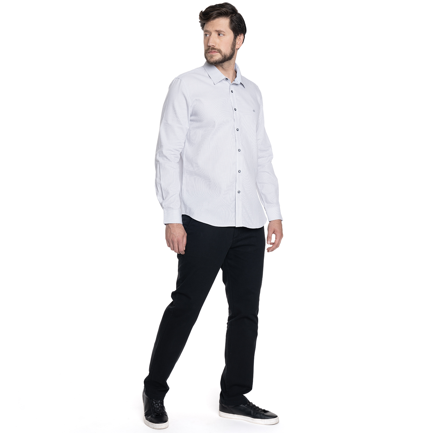 CAMISA HOMBRE CASUAL MANGA LARGA TEXTURADA GRANADA | BLANCO - 4