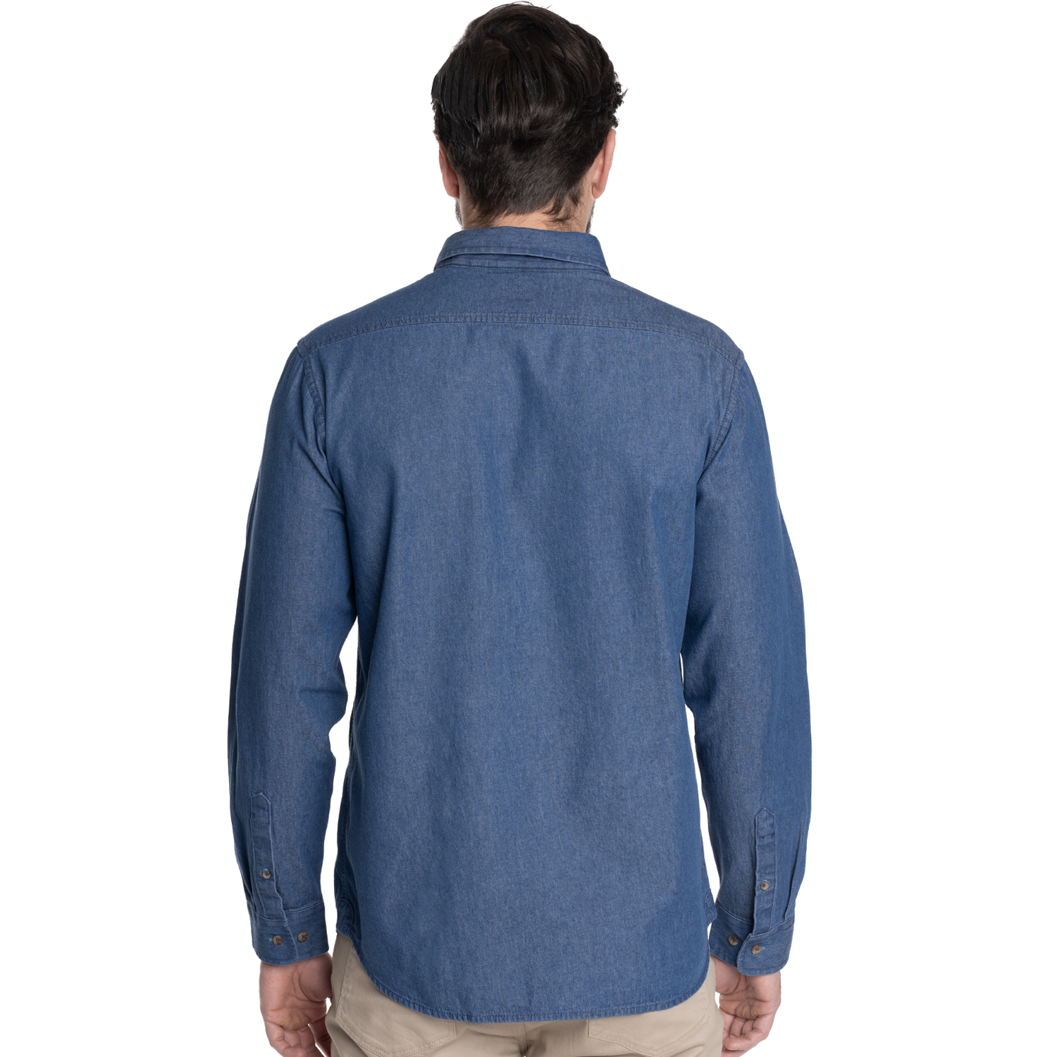 CAMISA HOMBRE CASUAL MANGA LARGA DENIM CADIZ | AZUL CLARO - 1