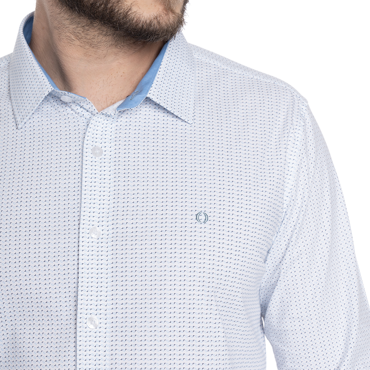 CAMISA HOMBRE CASUAL MANGA LARGA TREVIRA ESTAMPADA SEVILLA | CELESTE - 3