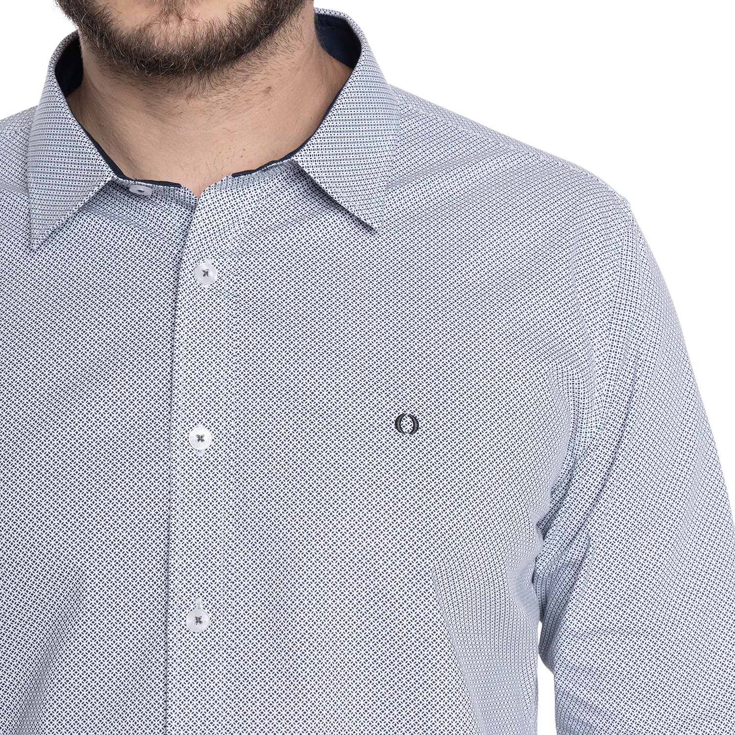 CAMISA HOMBRE CASUAL MANGA LARGA TREVIRA ESTAMPADA SEVILLA | GRIS - 3