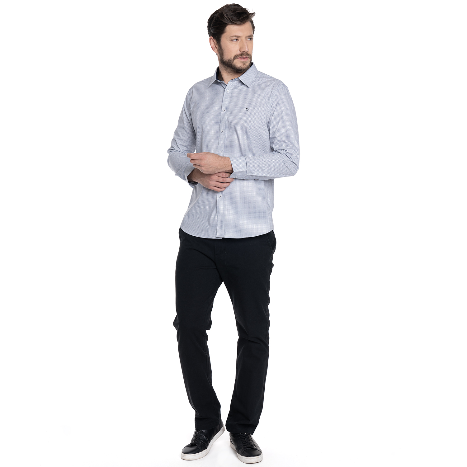 CAMISA HOMBRE CASUAL MANGA LARGA TREVIRA ESTAMPADA SEVILLA | GRIS - 4