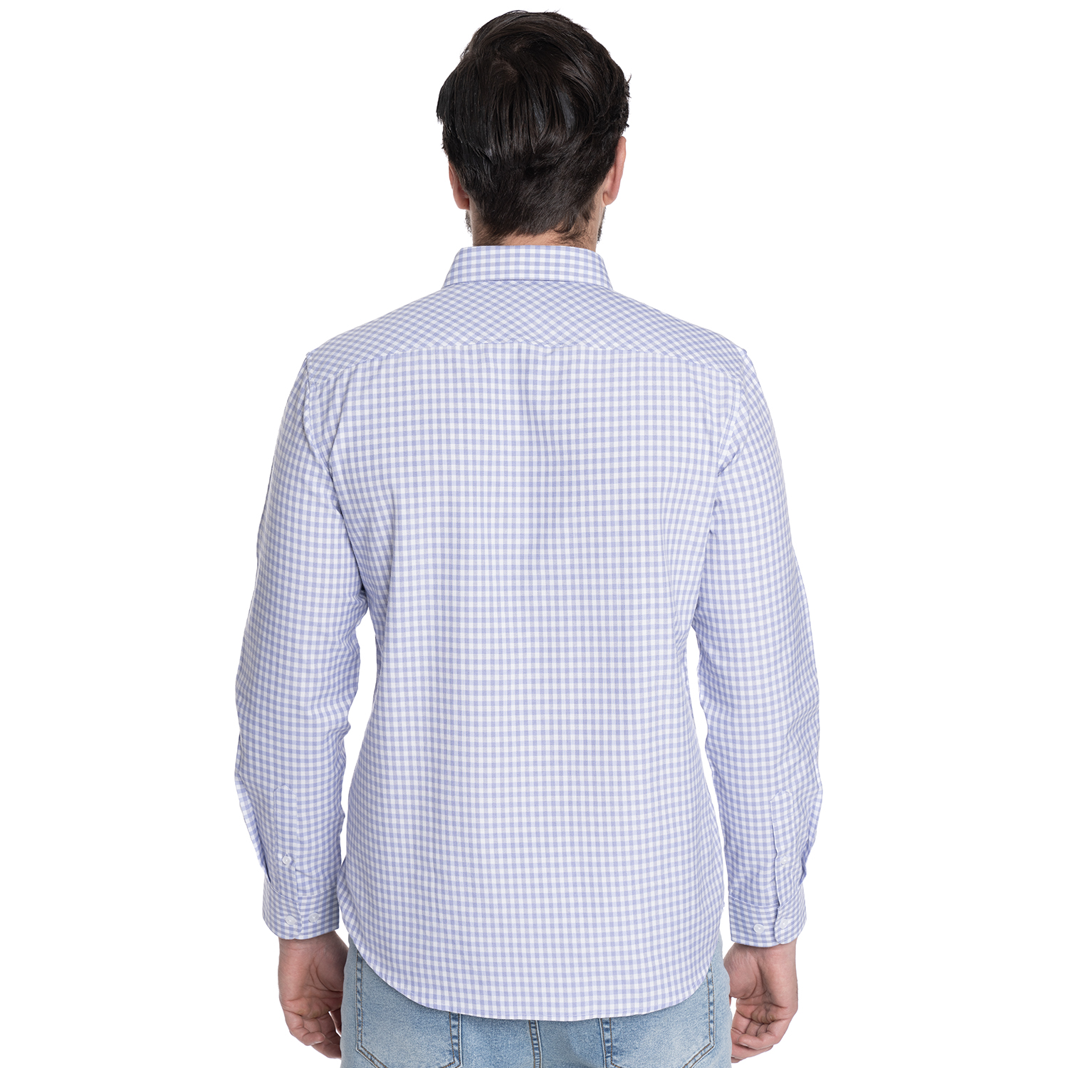 CAMISA HOMBRE CASUAL MANGA LARGA OXFORD CUADROS CORDOBA | LILA - 2
