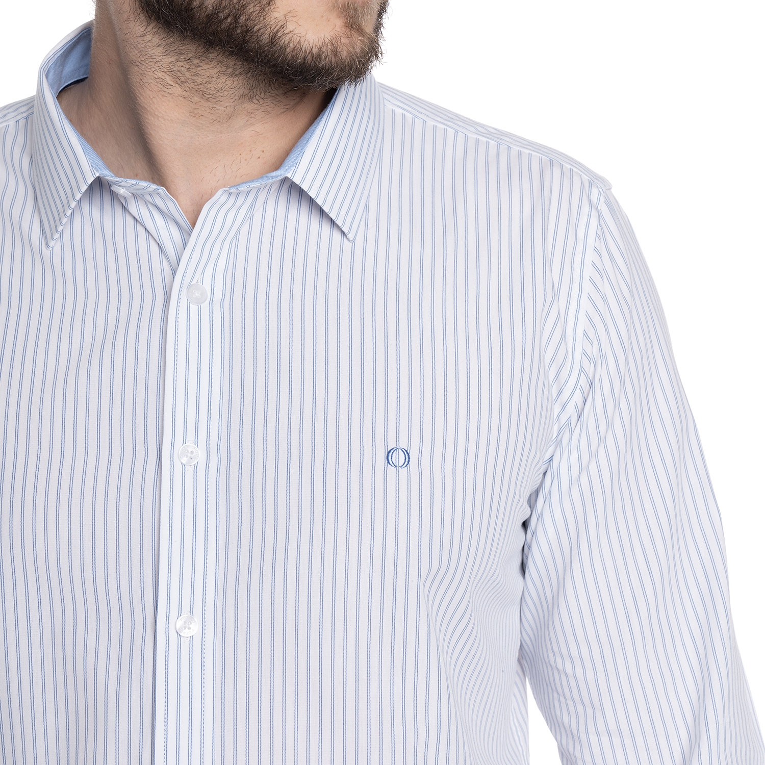 CAMISA HOMBRE FORMAL MANGA LARGA TREVIRA LISTADA BILBAO | AZUL CLARO - 3