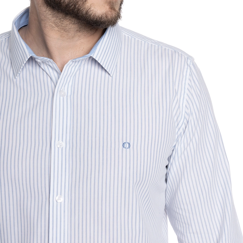 CAMISA HOMBRE FORMAL MANGA LARGA TREVIRA LISTADA BILBAO | AZUL CLARO - 3