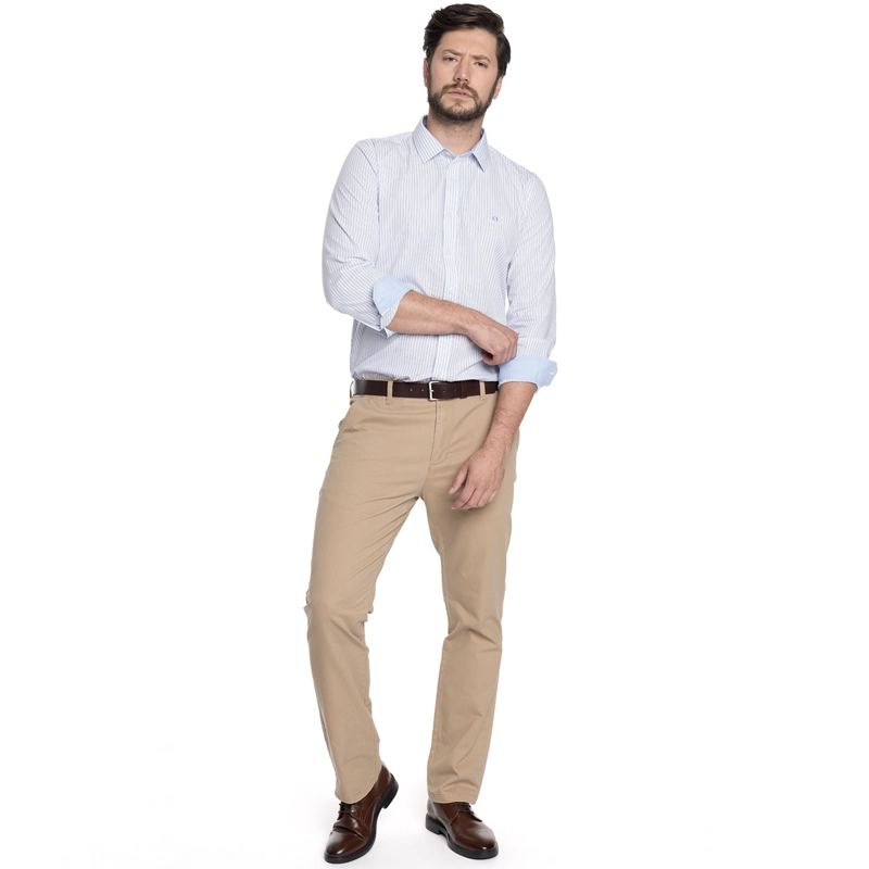 CAMISA HOMBRE FORMAL MANGA LARGA TREVIRA LISTADA BILBAO | AZUL CLARO - 4